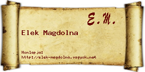 Elek Magdolna névjegykártya